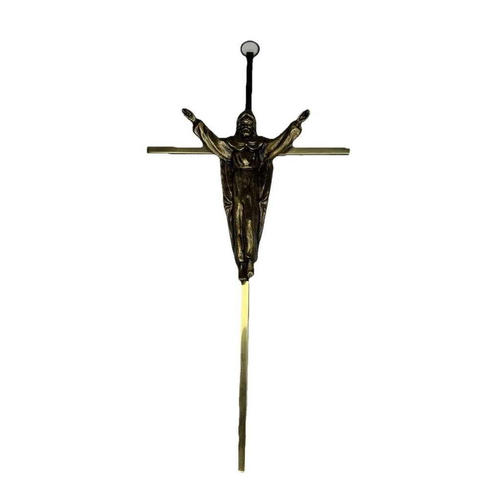 Brass Risen Christ Crucifix Cross 10